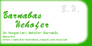 barnabas wehofer business card